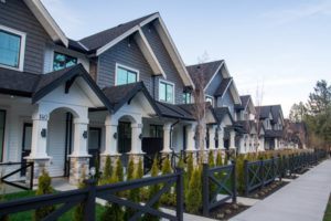 row of new townhomes
