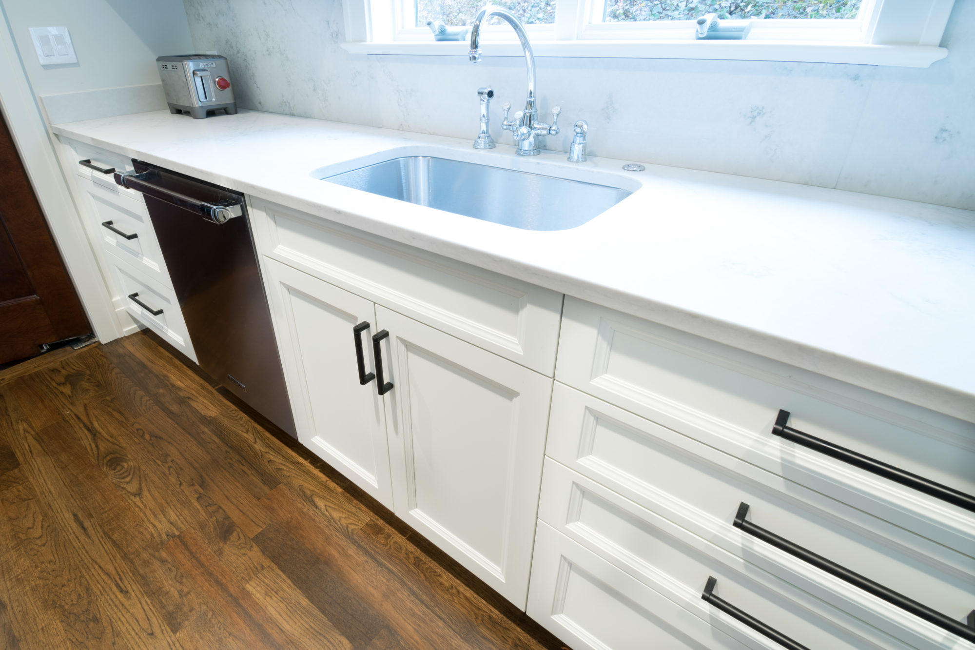 kitchen sink and counters