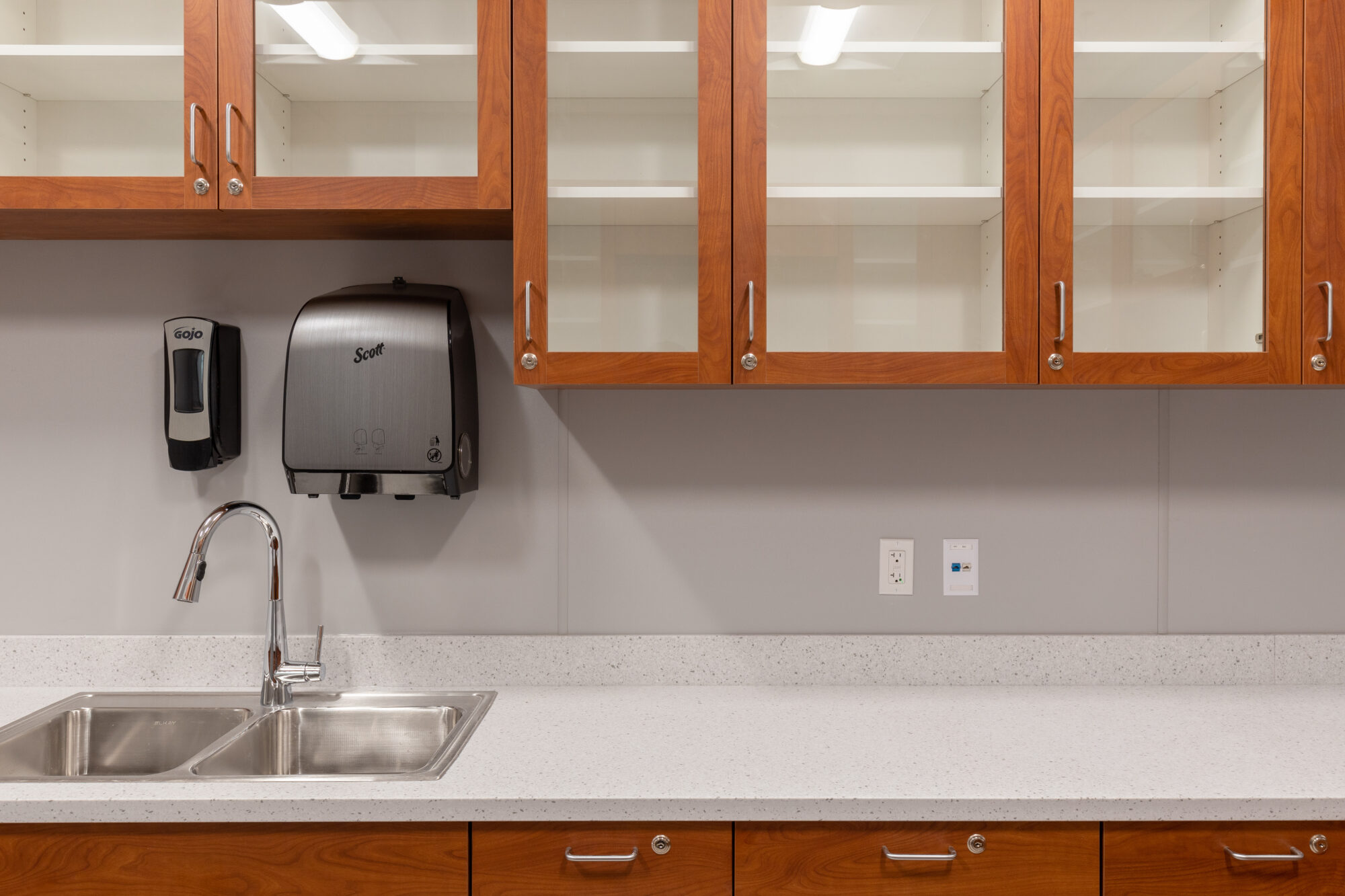 Planned Parenthood Office Renovation countertop and custom cabinetry detail